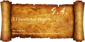 Illovszky Anett névjegykártya