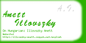 anett illovszky business card